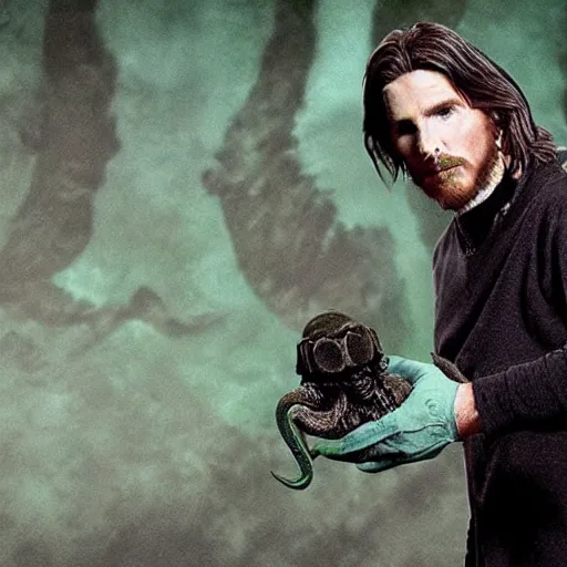 Prompt: christian bale as cthulu