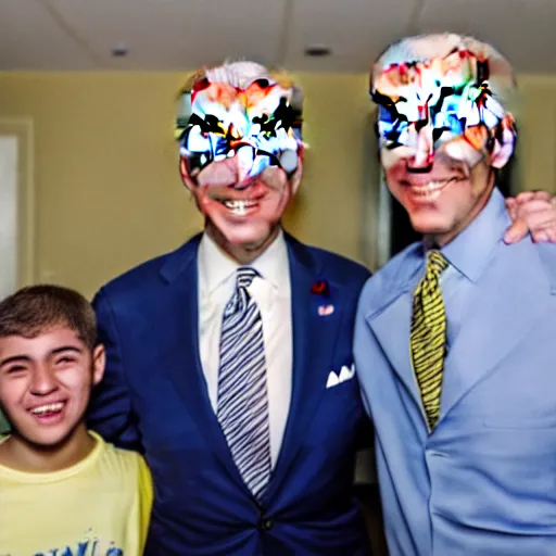 Image similar to A photo of joe biden teams up with a teenage joe biden, perfect faces, 50 mm, award winning photography