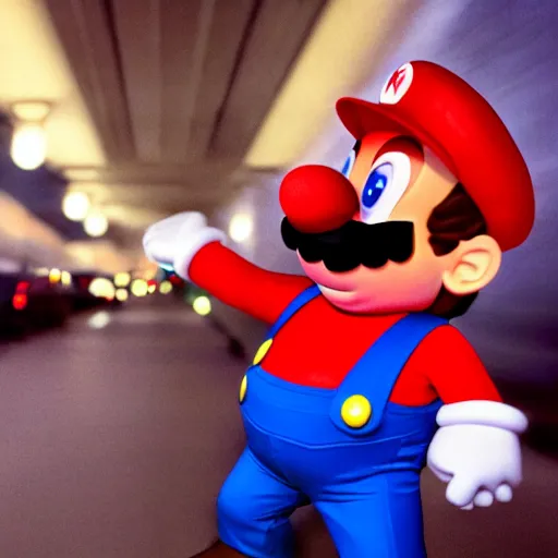 Image similar to uhd candid photo of hyperdetailed donald trump dressed as mario. correct face, cinematic lighting, photo by annie leibowitz, and steve mccurry.