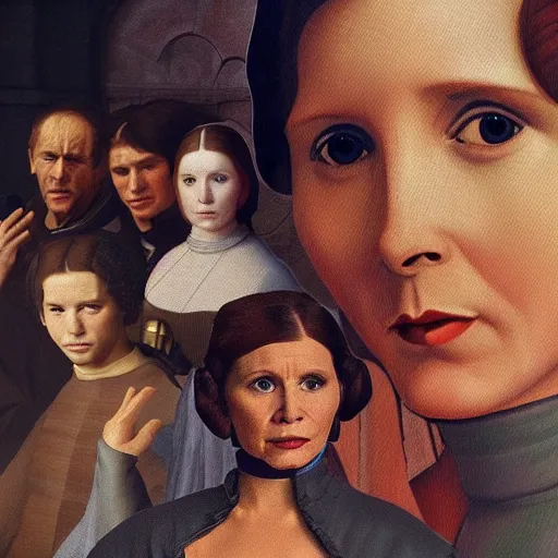 Image similar to leia organa in the style of a wealthy renaissance painting