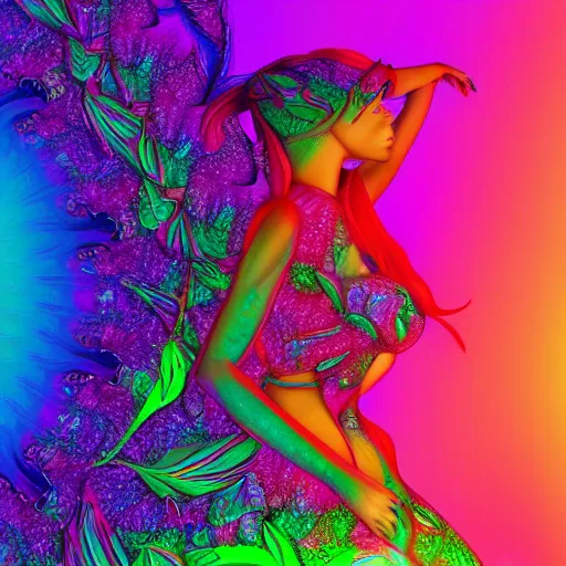 Prompt: saturn mermaids dragonfly fractal crystalliglitch digitalart artist