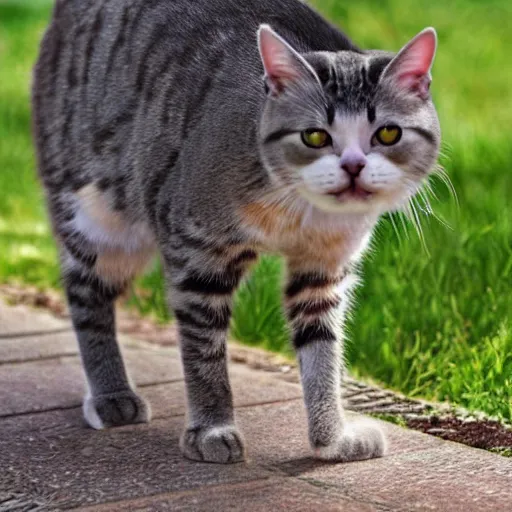 Prompt: cat standing on hind legs, wearing battle armor, glowing aura