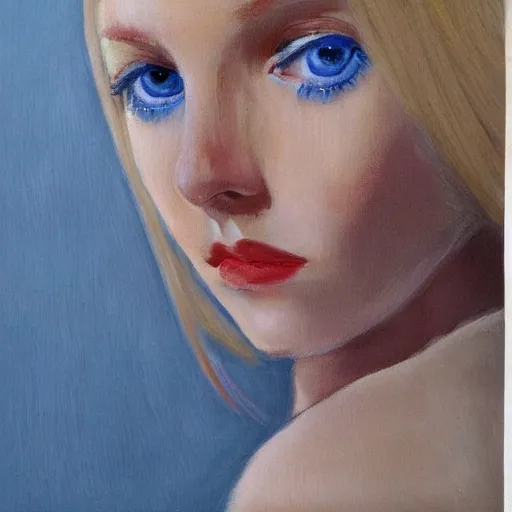 Image similar to woman with long blonde hair and blue eyes by stanley artgem lau