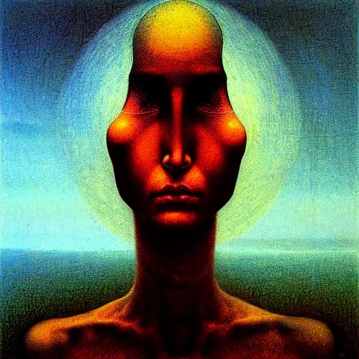 Image similar to female marthian by Beksinski