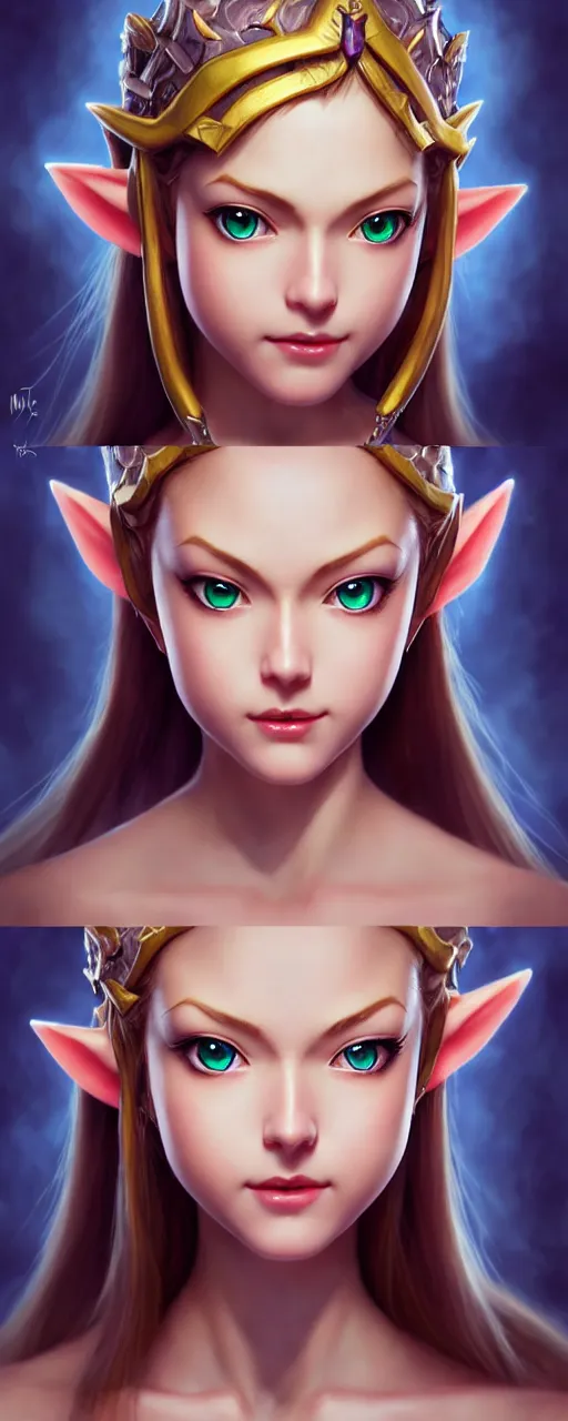 Prompt: legend of zelda ocarina of time, the great fairy, beautiful, pearlescent skin, natural beauty, seductive eyes and face, elegant girl, natural beauty, very detailed face, seductive lady, full body, photorealism, cinematic lighting, a portrait by artgerm, rossdraws, Norman Rockwell, magali villeneuve, Gil Elvgren, Alberto Vargas, Earl Moran, Enoch Bolles