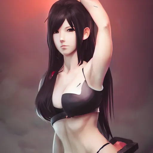 Prompt: concept art of tifa lockhart by wlop, rossdraws, mingchen shen, bangkuart, sakimichan, yan gisuka, jeongseok lee, artstation, 4k