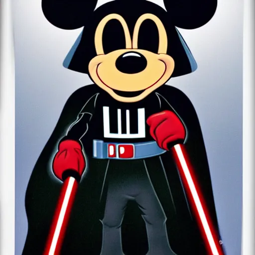 Image similar to micky mouse as darth vader