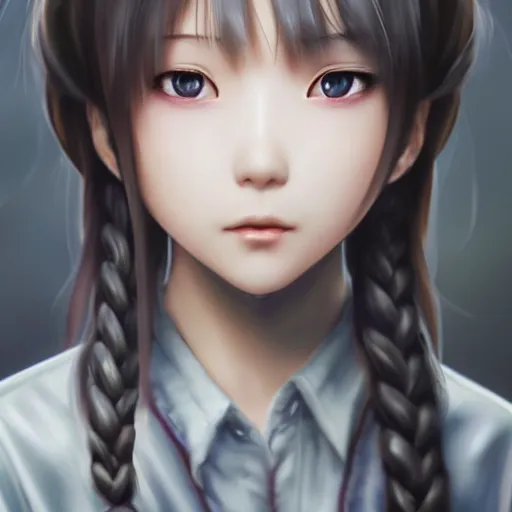 Prompt: ultra-detailed, amazing details, grayish palette, HD semirealistic anime CG concept art digital painting of a Japanese schoolgirl, by a Chinese artist at ArtStation, by Huang Guangjian, Fenghua Zhong, Ruan Jia, Xin Jin and Wei Chang. Realistic artwork of a Chinese videogame, gentle an harmonic colors.