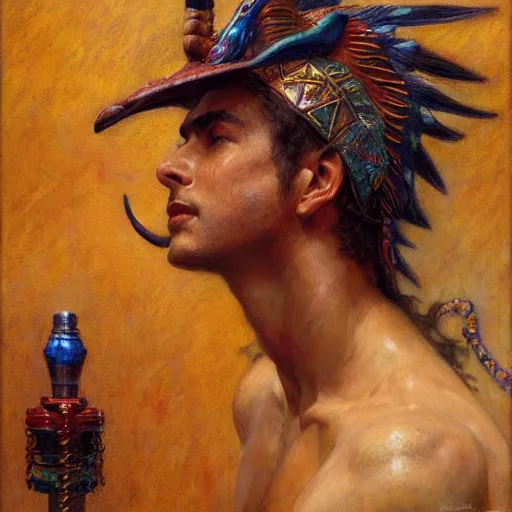 Image similar to quetzalcoatl, highly detailed painting by gaston bussiere, craig mullins, j. c. leyendecker, 8 k