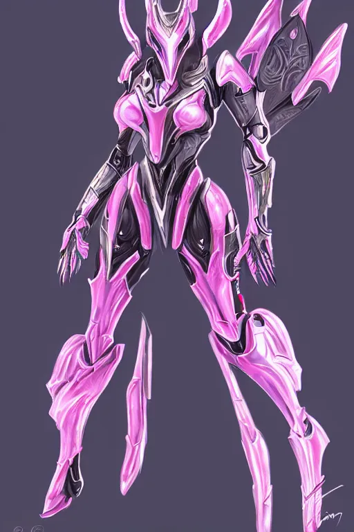 Image similar to galactic sized detailed elegant beautiful stunning quality giantess hot saryn prime warframe anthro mecha female dragon goddess, pink body, sleek metal head, sleek visor, smooth pink skin, sleek silver armor, bigger than galaxy, epic proportions, epic scale, epic size, warframe fanart, furry, dragon art, goddess, giantess, furaffinity, octane