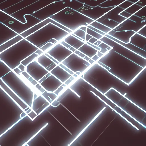 Image similar to circuitry on toast, quantum tracerwave, octanerender