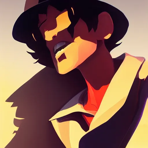 Image similar to face icon stylized minimalist cowboy bebop, loftis, cory behance hd by jesper ejsing, by rhads, makoto shinkai and lois van baarle, ilya kuvshinov, rossdraws global illumination