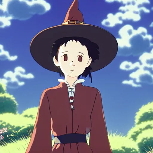 Image similar to A young adult witch with a cottage-core aesthetic, Hayao Miyazaki, character design, fantasy, 8k resolution