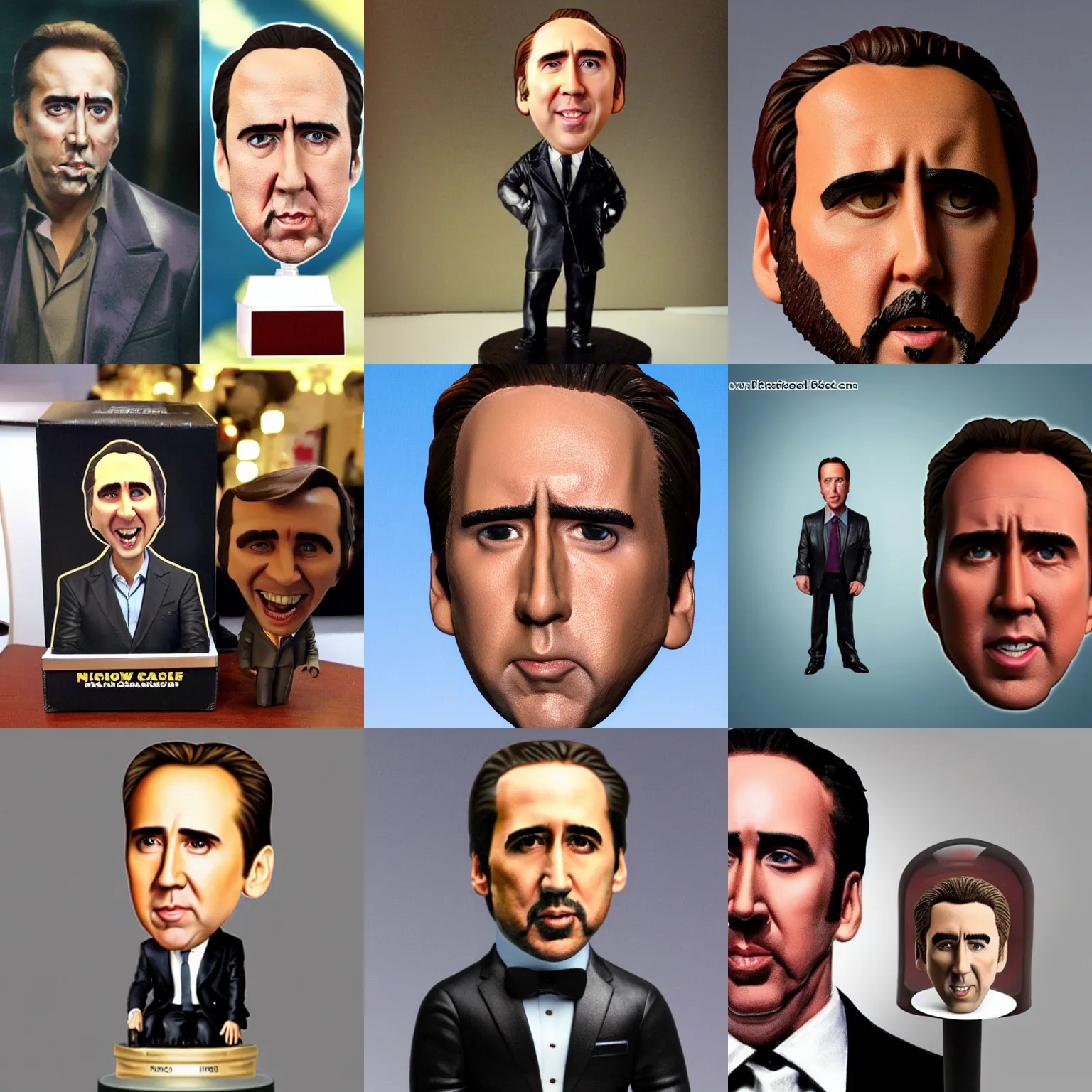 Prompt: nicholas cage as a bobble head