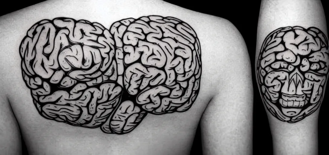 simple brain tattoos