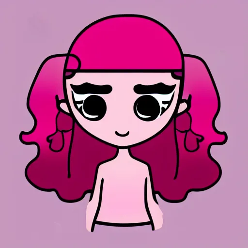 Image similar to beautiful pink little alien girl, profile pic, cartoon