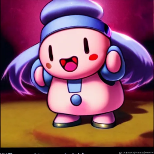 Image similar to kirby as an anime girl