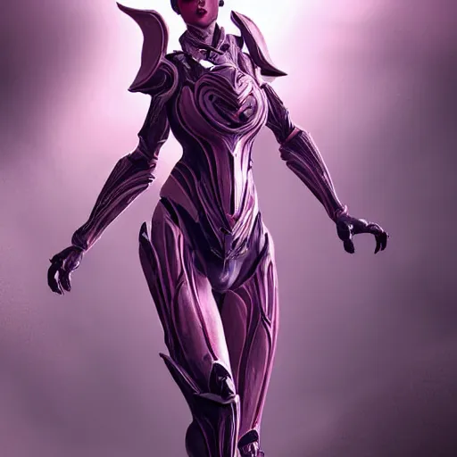 Prompt: shrunken pov from the floor, looking up, at a giant, highly detailed, exquisite and beautiful stunning female warframe, standing elegantly, unaware of your tiny existence, off-white plated armor, slick elegant design, bright Fuchsia skin, sharp claws, close full body shot, epic cinematic shot, realistic, professional digital art, high end digital art, DeviantArt, artstation, Furaffinity, 8k HD render, epic lighting, depth of field