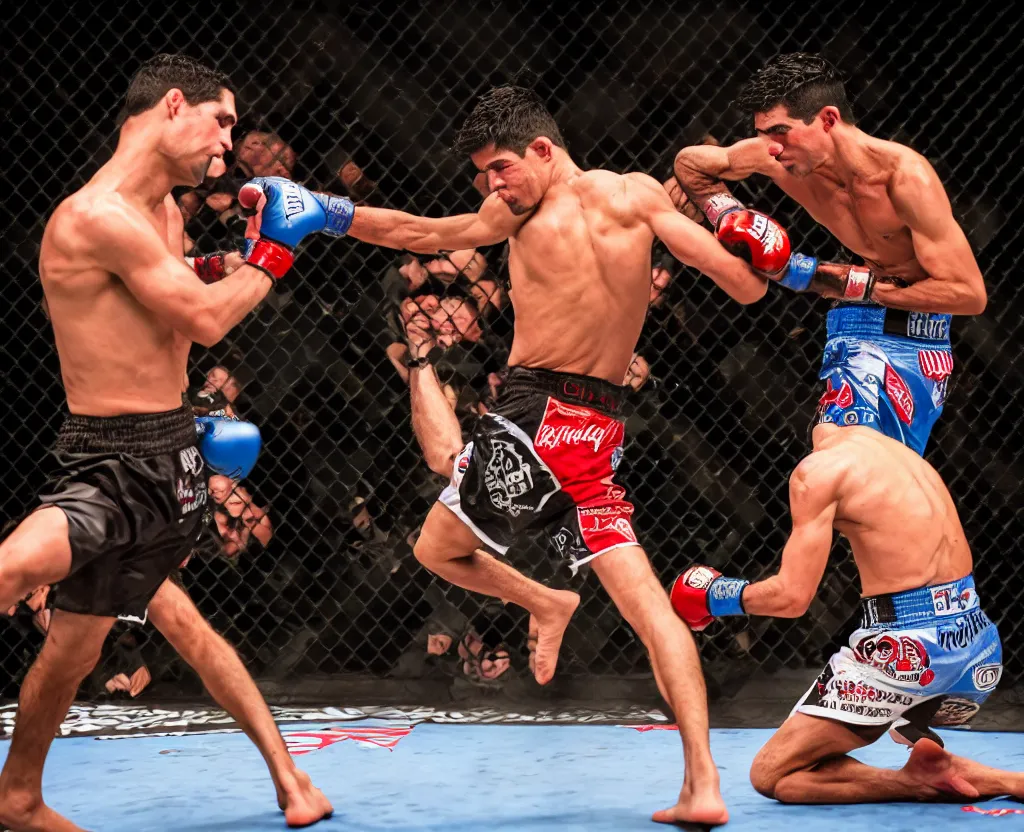 Image similar to chito vera knocks out dominick cruz via headkick, by annie leibovitz and steve mccurry, natural light, detailed face, canon eos c 3 0 0, ƒ 1. 8, 3 5 mm, 8 k, medium - format print