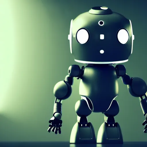 Image similar to a cute little robot. super realistic 8 k render of a dark hooded powerful elegant, cinematic composition