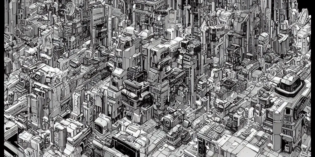 Image similar to mechanical futuristic city in the style of Akira!