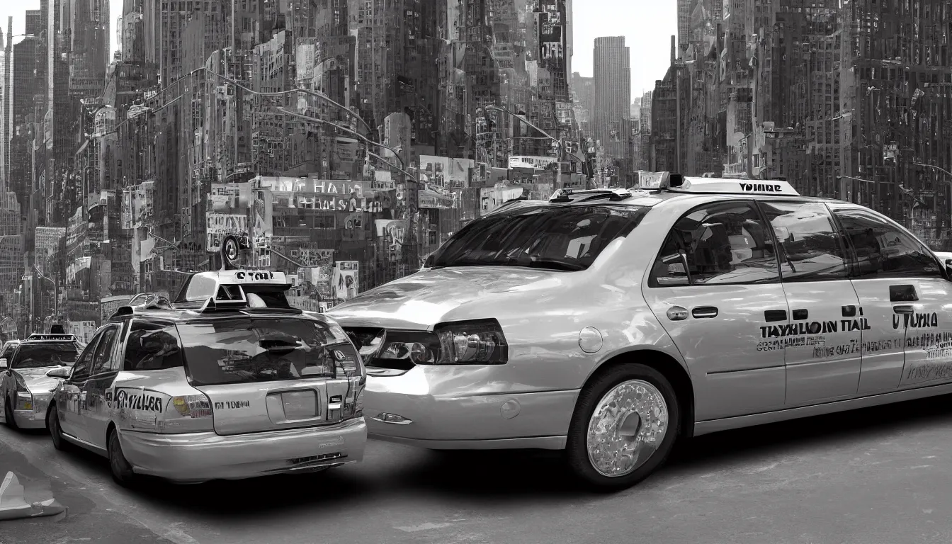 Prompt: chrome new york taxi, trending on artstation