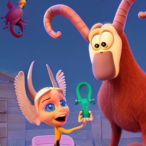 Prompt: Baphomet Pixar movie for adults