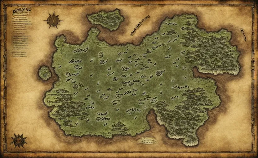 Image similar to fantasy map, large, detailed, three factions