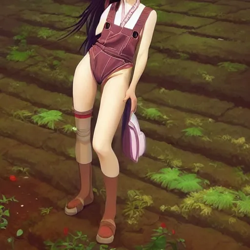 Image similar to a beautiful young japanese natalie portman alluring gravure model, wearing elegant designer overalls, elegant overalls with mesoamerican patterns, mesoamerican native street fashion, princess mononoke, by and wlop and ilya kuvshinov and artgerm and, aesthetic, gorgeous, stunning, alluring, attractive, artstation, pinterest, digital art