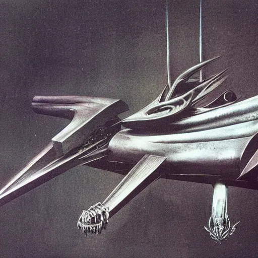 Prompt: an ariplane designed by giger.