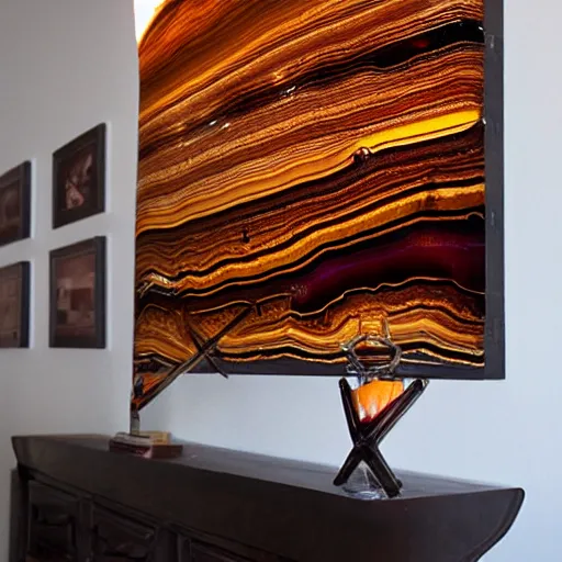 Image similar to banded agate wall backlit