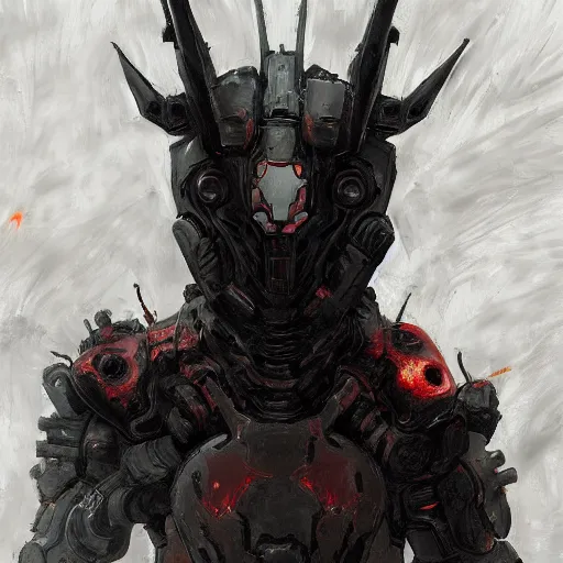 Image similar to doom slayer, painted by tsutomu nihei, painted by stanley lau