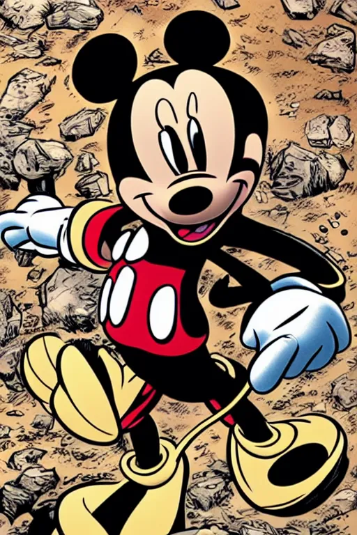 Image similar to character art by mike deodato, mickey mouse, absolute chad