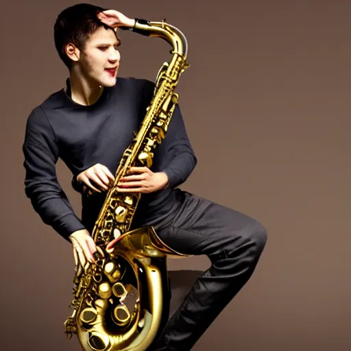 Image similar to an incredible new saxophone instrument that plays the most seductive music