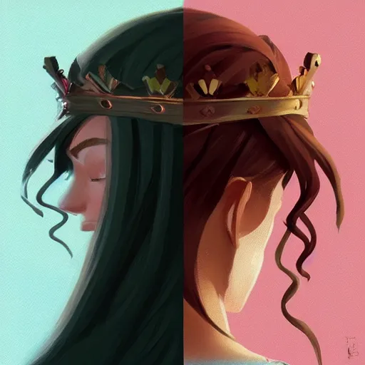 Prompt: face icon stylized minimalist tall girl with long hair and a crown on her head, loftis, cory behance hd by jesper ejsing, by rhads, makoto shinkai and lois van baarle, ilya kuvshinov, rossdraws global illumination,