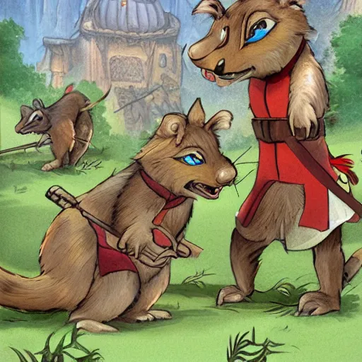 Prompt: redwall illustration