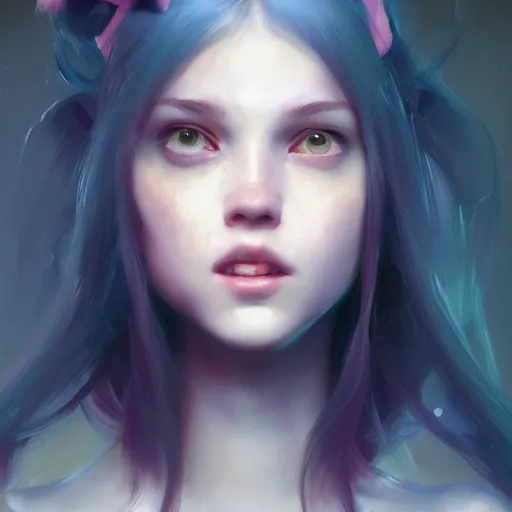 Image similar to Portrait of beautiful girl, huggy wuggy from poppy playtime video game, fullbody, ultra high detailed, oil painting, Greg Rutkowski, Charlie Bowater, Yuumei, Yanjun Cheng, unreal 5, DAZ, hyperrealistic, octane render, RPG portrait, dynamic lighting, fantasy art, beautiful face