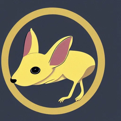 Image similar to circular logo of a jerboa in a minimalist style