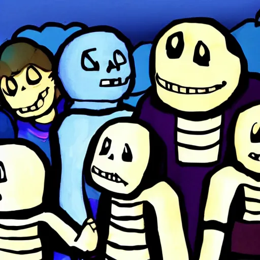 of sans undertale, fanart, complex and dramatic, Stable Diffusion