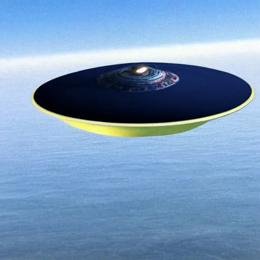 Prompt: FAKE UFO floating on top of FLAT Earth n-9