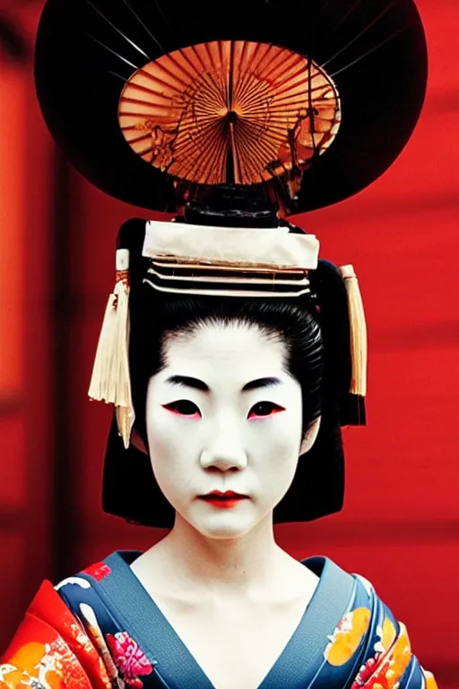 Prompt: photograph of a japanese geisha, photograph by steve mccurry