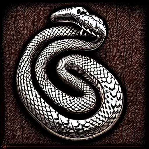 Prompt: s sign. snake texture. joe fenton. very sharp, extreme high detail