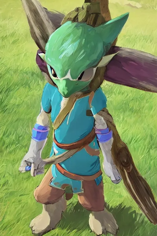 Image similar to an in game portrait of hestu from the legend of zelda breath of the wild, breath of the wild art style.