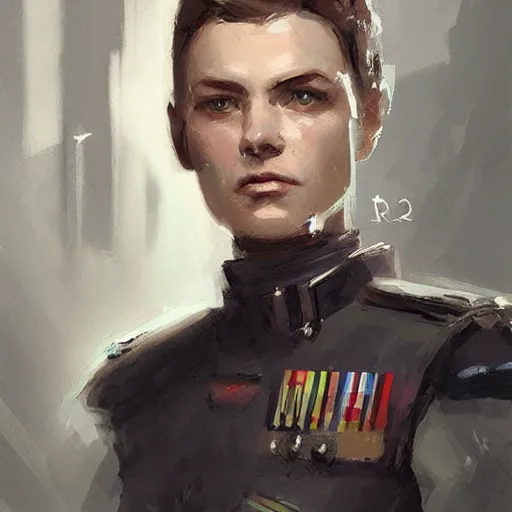Prompt: concept art of a portrait by greg rutkowski, british features, short black hair in military style, straight jaw, tall and strong, star wars expanded universe, he is about 3 0 years old, wearing imperial admiral uniform, artstation hq