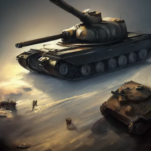 Image similar to book in the shape of a tank, oil painting, artstation, dramatic lighting,, beautiful