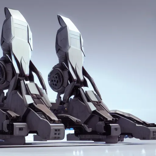 Image similar to hard surface, robotic platform, based on realistic spaceship, 6 claws, symmetric, unreal engine