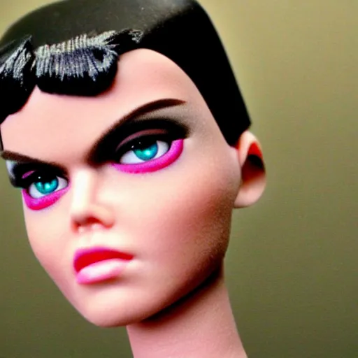 Image similar to furiosa as a barbie doll, photorealistic, highly detailed,