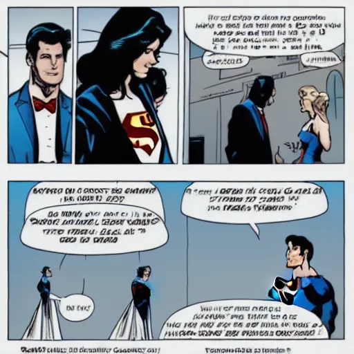 Prompt: superman speaking to lois lane, xkcd comic