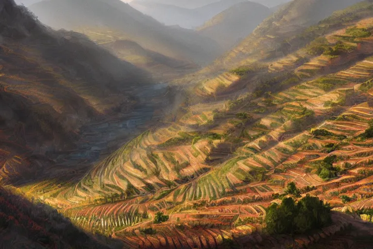 Prompt: douro valley, highly detailed, digital painting, illustration, artstation, art by artgerm and greg rutkowski