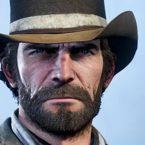 Prompt: arthur from rdr 2 high detailed face in russia reality 2 0 2 0 at russia, tolyatti sportivnaia street 7, cars, snow, buildings photorealism